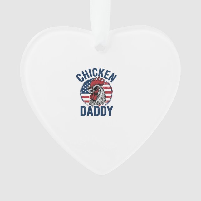 Chicken Daddy Rooster Vintage Patriotic Shirt Desi (devant)