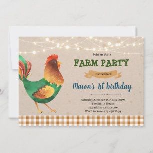 Chicken farm barnyard douche Invitation
