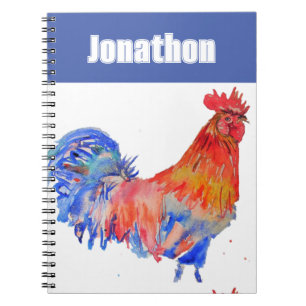 Chicken Rooster Bird Enfants Garçons Nom Carnet