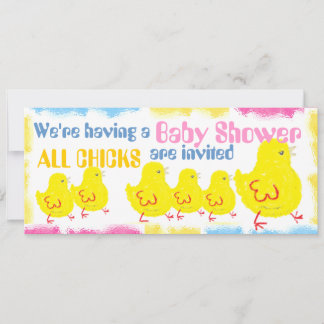 Chicks 1 Baby shower Invitation