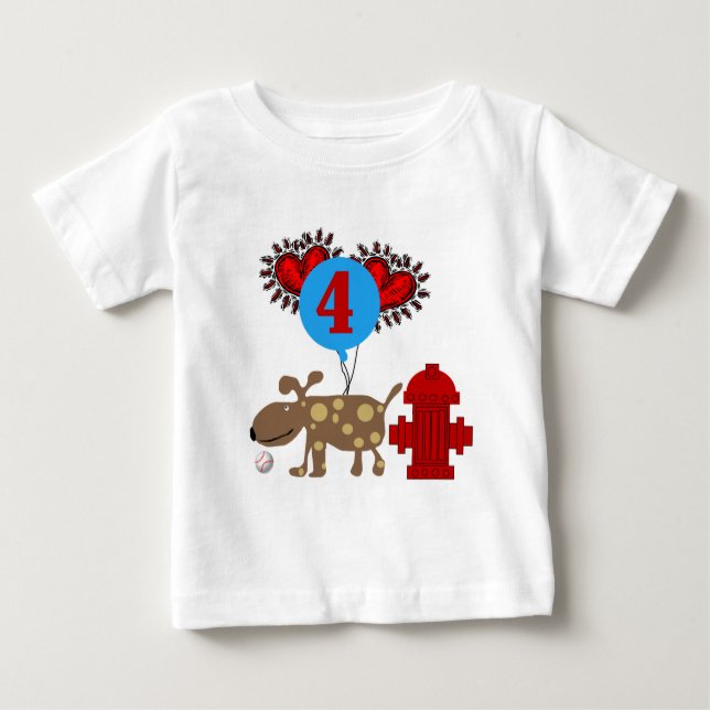 Chien 4th Birthday Tshirts et cadeaux (Devant)