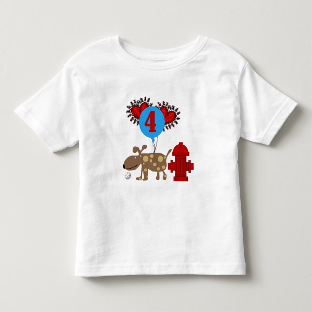 Chien 4th Birthday Tshirts et cadeaux (Devant)