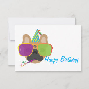 Chien à bulles français avec casquette de fête et