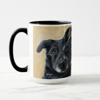 Chien à oreille pliée | Mug deux tons, 45 cl