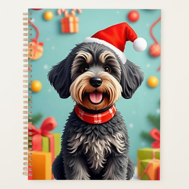 Chien adorable avec un chapeau de Père Noël (Devant)