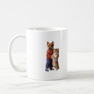 Chien adorable et Mug de chat