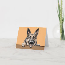 Chien allemand Carte pour notes ou Carte de remerc