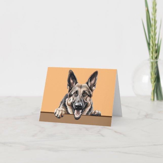 Chien allemand Carte pour notes ou Carte de remerc (Devant)
