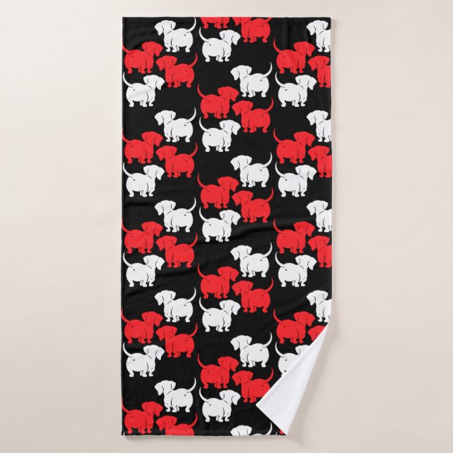 Chien allemand Dachshund Motifs (Serviette de bain)