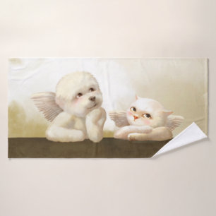 Chien angélique et chat sur Cloud