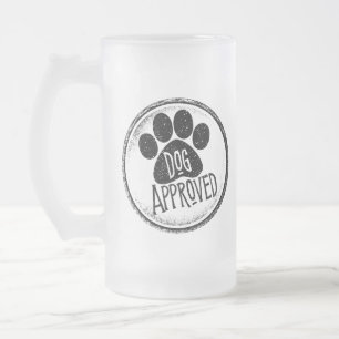 Chien Approuvé Verre Frosted Bière Mug