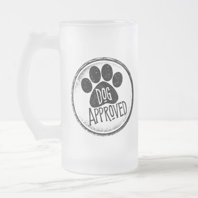 Chien Approuvé Verre Frosted Bière Mug (Gauche)