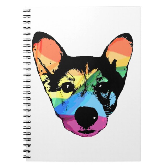 Chien arc-en-ciel, carnet de notes, carnet en spir (Devant)