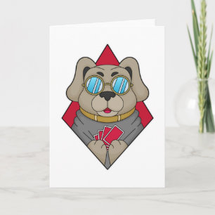 Chien au Poker avec cartes de Poker