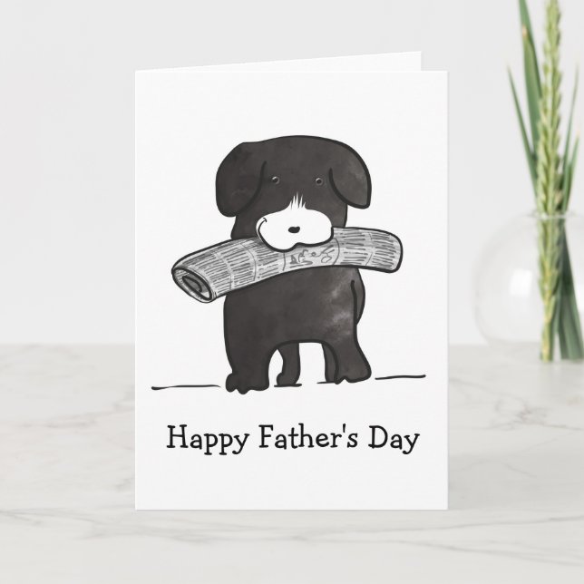 Chien avec carte de fête des pères de journal (Devant)