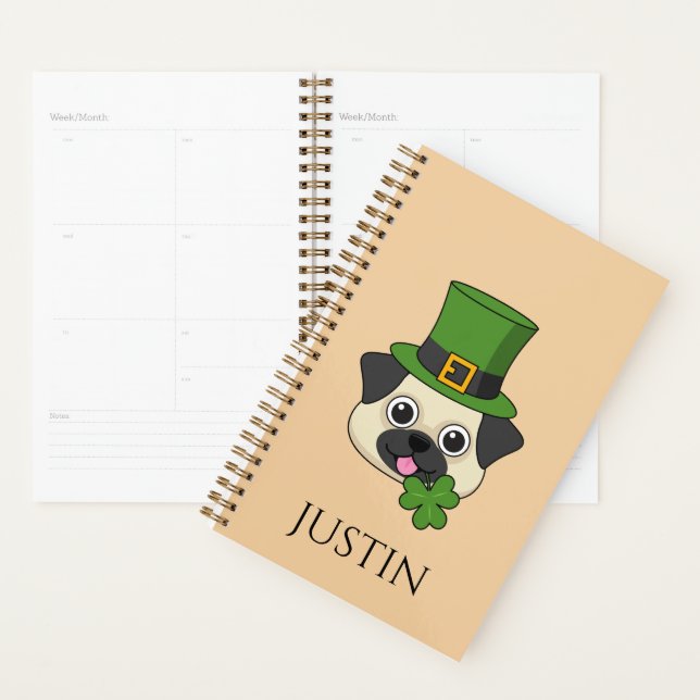 Chien avec Casquette et Shamrock St Patrick's | Pe (Devant avec enveloppe)