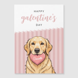 Chien avec cœur Joyuse Galentine's Day Carte magné