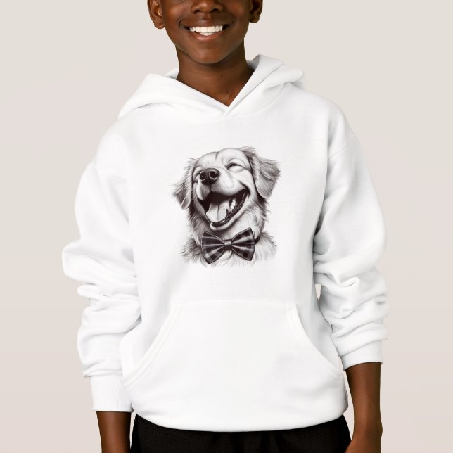 chien avec cravate arc rire (Devant)