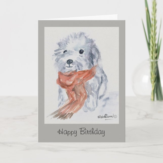 Chien avec la carte de joyeux anniversaire (Devant)