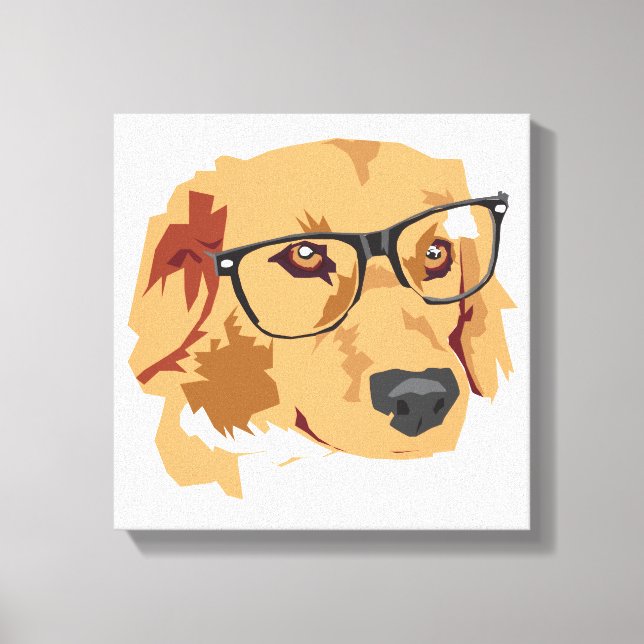 Chien avec lunettes toile Impression (Recto)