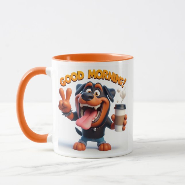 Chien avec tasse de café (Gauche)