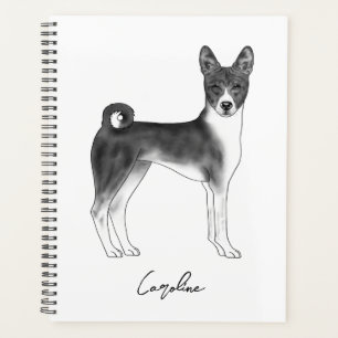 Chien Basenji En Noir Et Blanc Avec Texte Personna