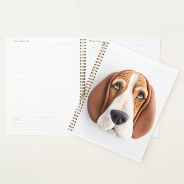 Chien Basset Hound Inspiré 3D (Devant avec enveloppe)