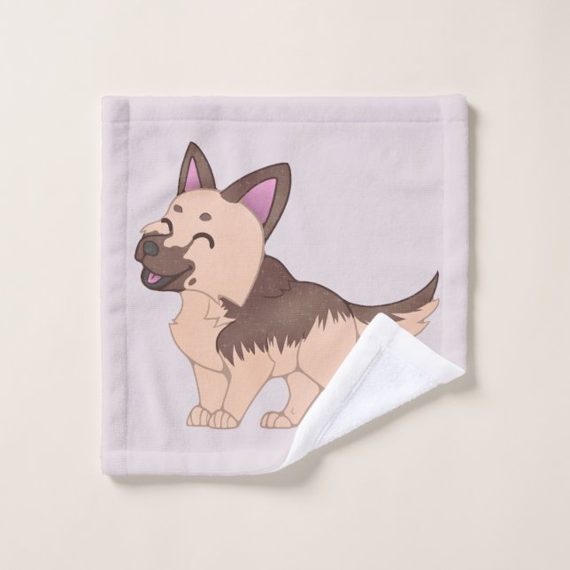 Chien berger allemand de Kawaii (Gant de toilette)