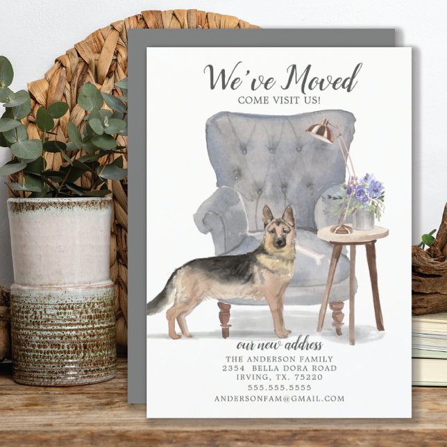 Chien berger allemand | Faire-part de déplacement (Créateur téléchargé)