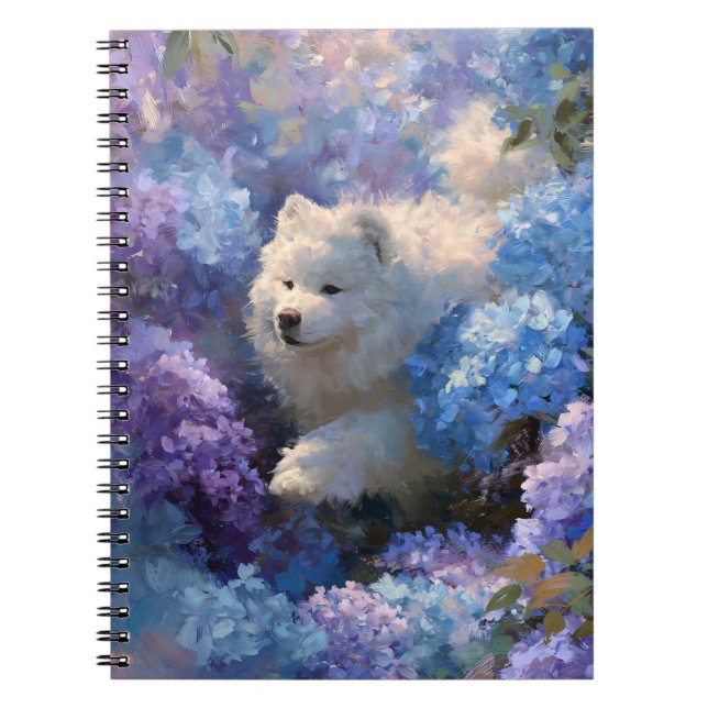Chien blanc à la luffre dans le Carnet du jardin d (Devant)
