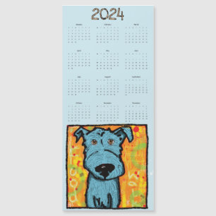 Chien bleu mignon, magnétique, année pour voir le