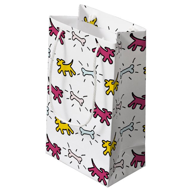 Chien Bone Graffiti Style Choisir Couleur M Sac ca (Dos Angle)