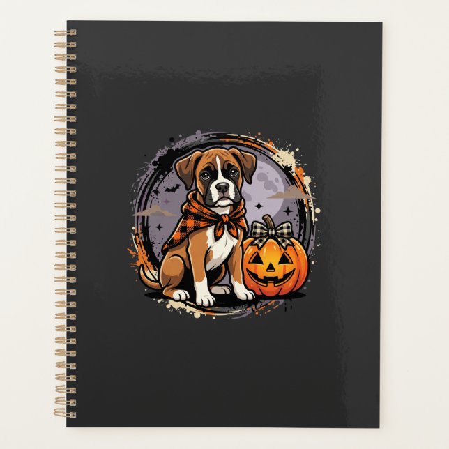 Chien Boxer Halloween Citrouille Sublimation (Devant)