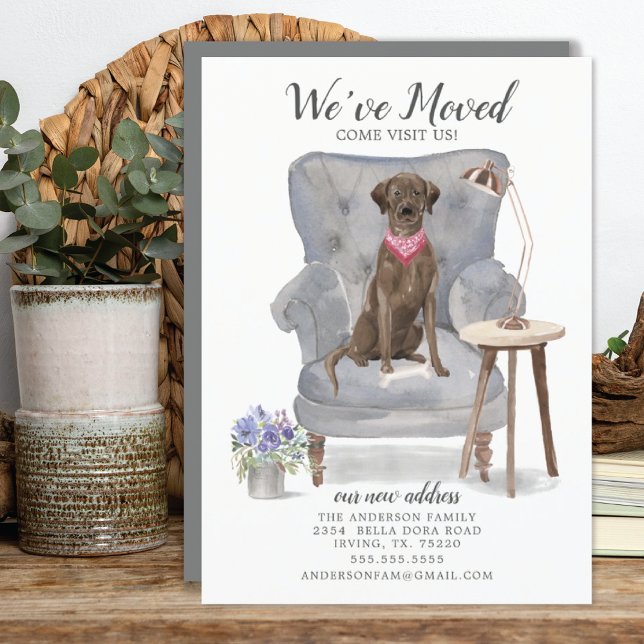 Chien Brown Labrador Retriever | Faire-part de dép (Créateur téléchargé)