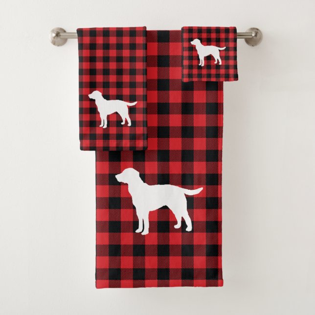 Chien Buffalo Vérifier Motif Ensemble de serviette (En situation)