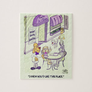 Chien Café Jigsaw Puzzle Puzzle