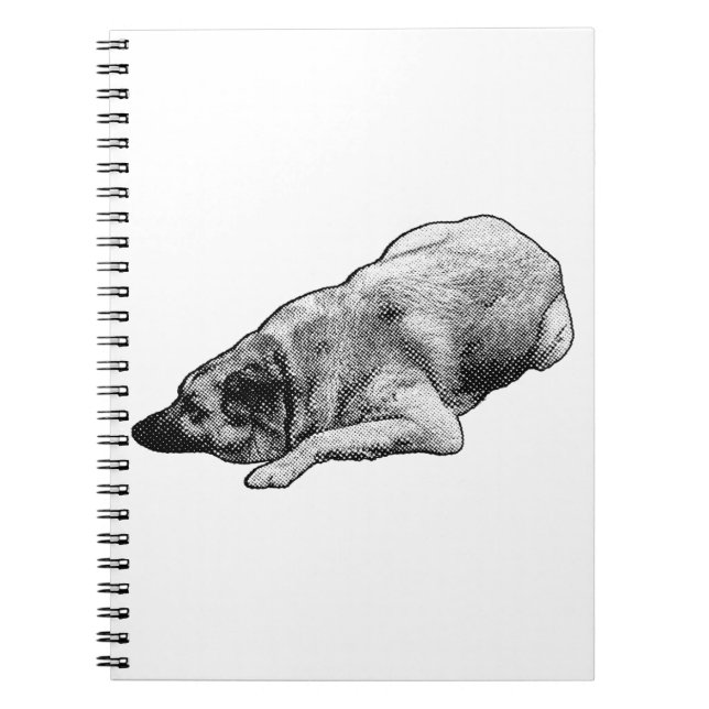 Chien calme pointillé inspire un journal de vacanc (Devant)