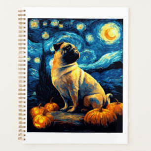 Chien carlin de Van Gogh nuit étoilée halloween Dr