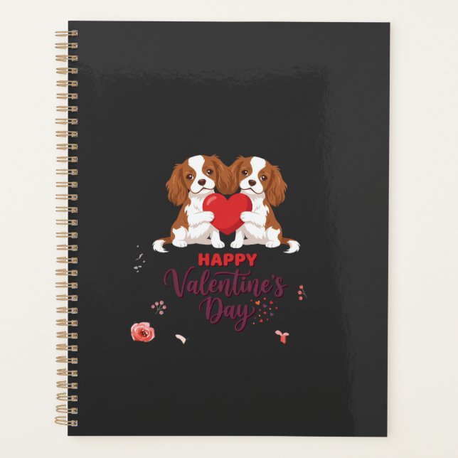 Chien Cavalier King Fleuris Joyeuse Saint-Valentin (Devant)