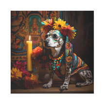 Chien chamuco dans un autel pour le jour des morts