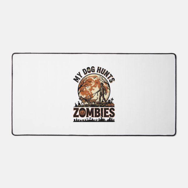 Chien chasse les zombies Conception de vecteur Hal (Recto)