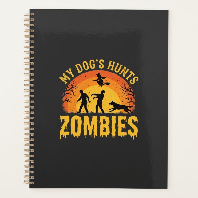 Chien Chasse Les Zombies Design Halloween (Devant)