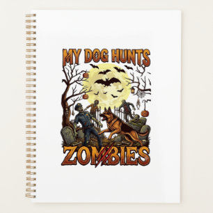 Chien chasse les zombies Halloween Berger Allemand
