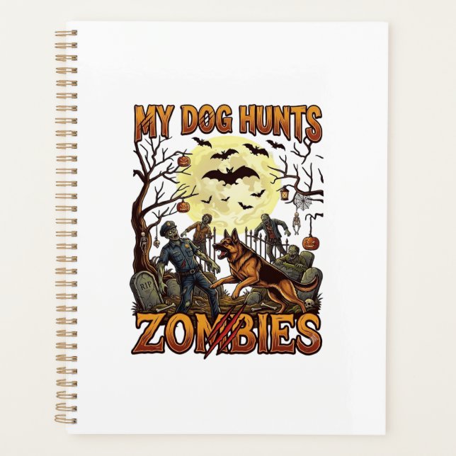 Chien chasse les zombies Halloween Berger Allemand (Devant)