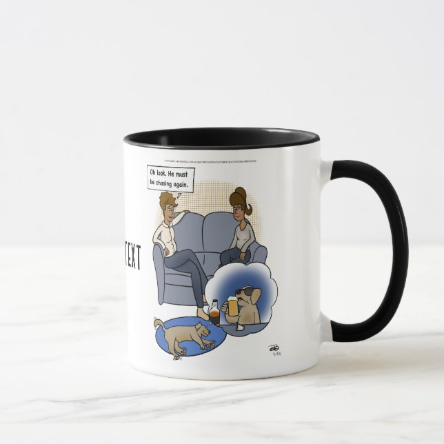 Chien chasse rêve Mug (Droite)