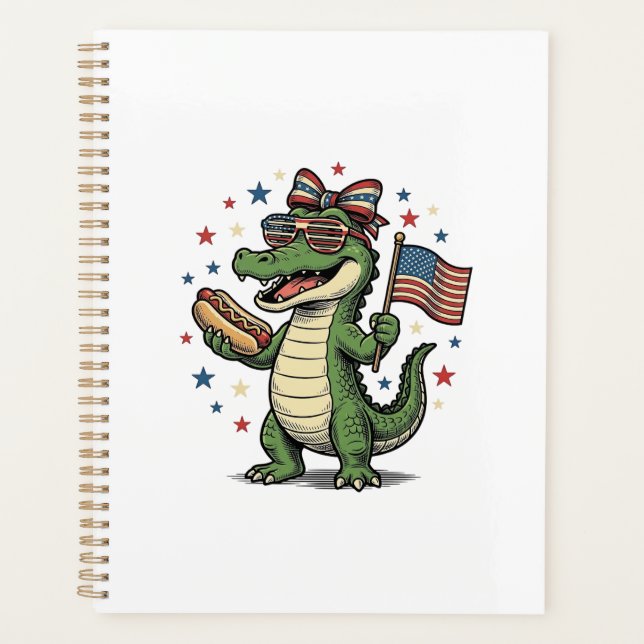 Chien Chaud Alligator Patriotique Chemise Vectorie (Devant)
