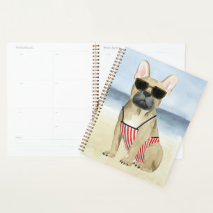 Chien chaud   Chiot En Lunettes De Soleil À La Pla