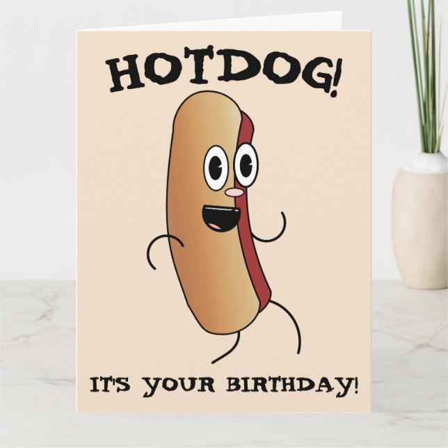 CHIEN CHAUD FUNNY CARTE DE SALUT D'ANNIVERSAIRE (Devant)