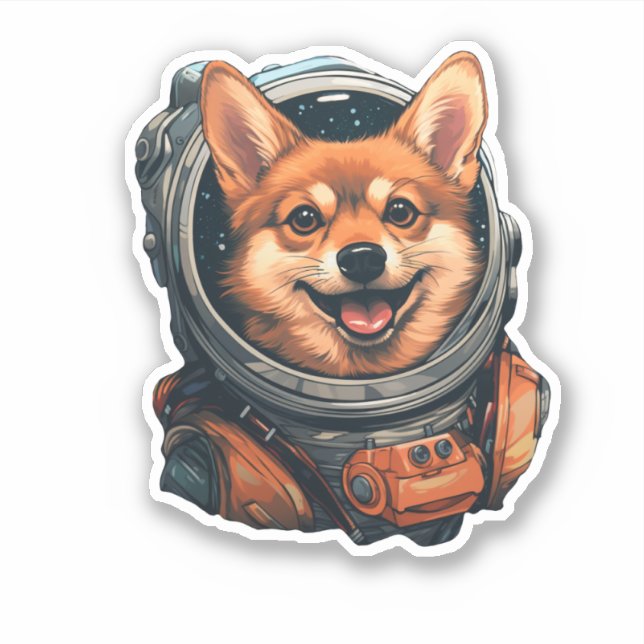Chien Chien Astro Chien Shiba Inu Sticker (Devant)