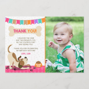 Chien Chien Carte de remerciements Paw-Ty Cravate 